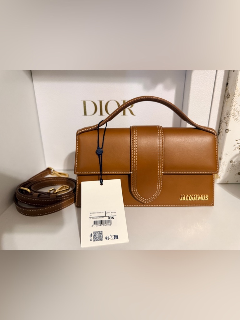 Jacquemus Light Brown Mini Top-Handle Bag